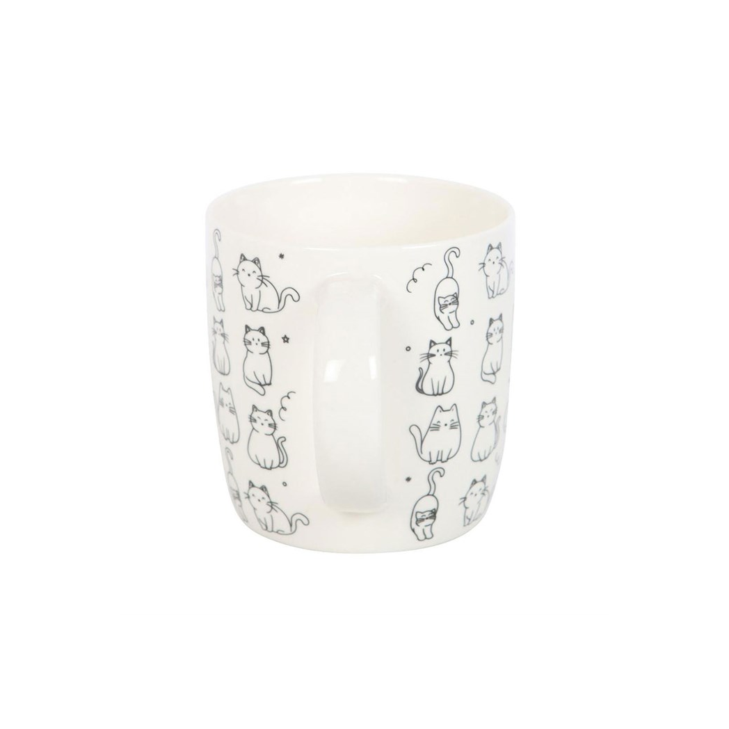 White Happy Cat Print Mug - product image 3