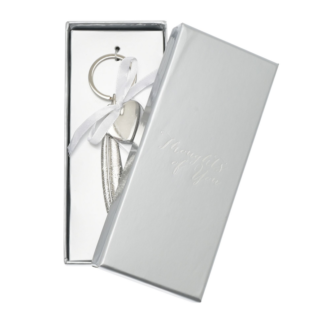 Engravable Silver Metal Feather Heart Plaque "Memory of Dad"
