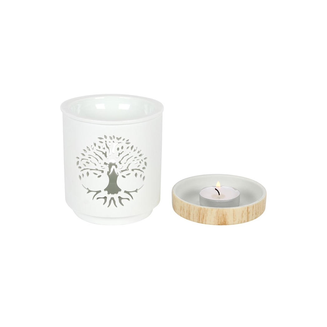 White Tree of Life Cut Out Oil Burner - product image 3