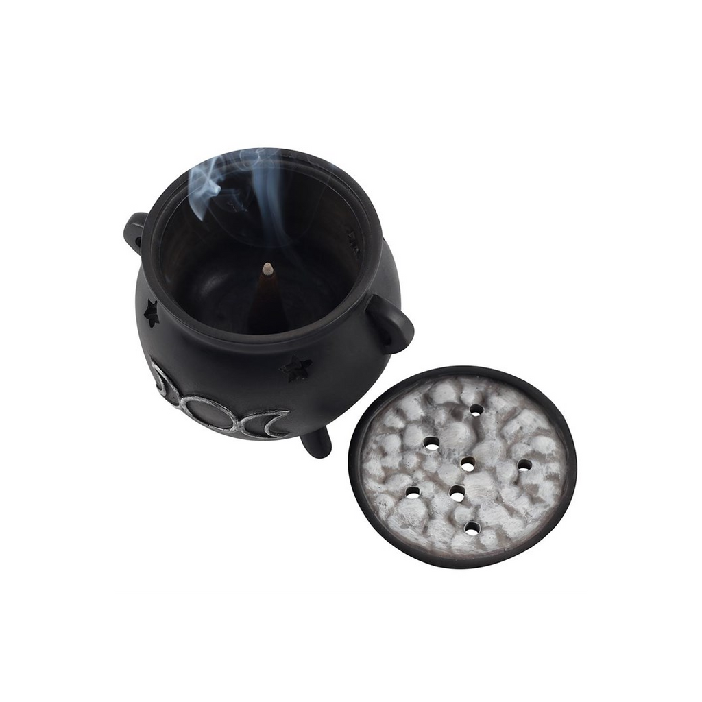 Triple Moon Cauldron Incense Cone Holder - product image 3