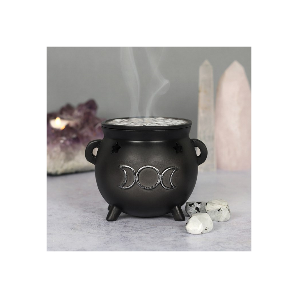 Triple Moon Cauldron Incense Cone Holder - product image 4