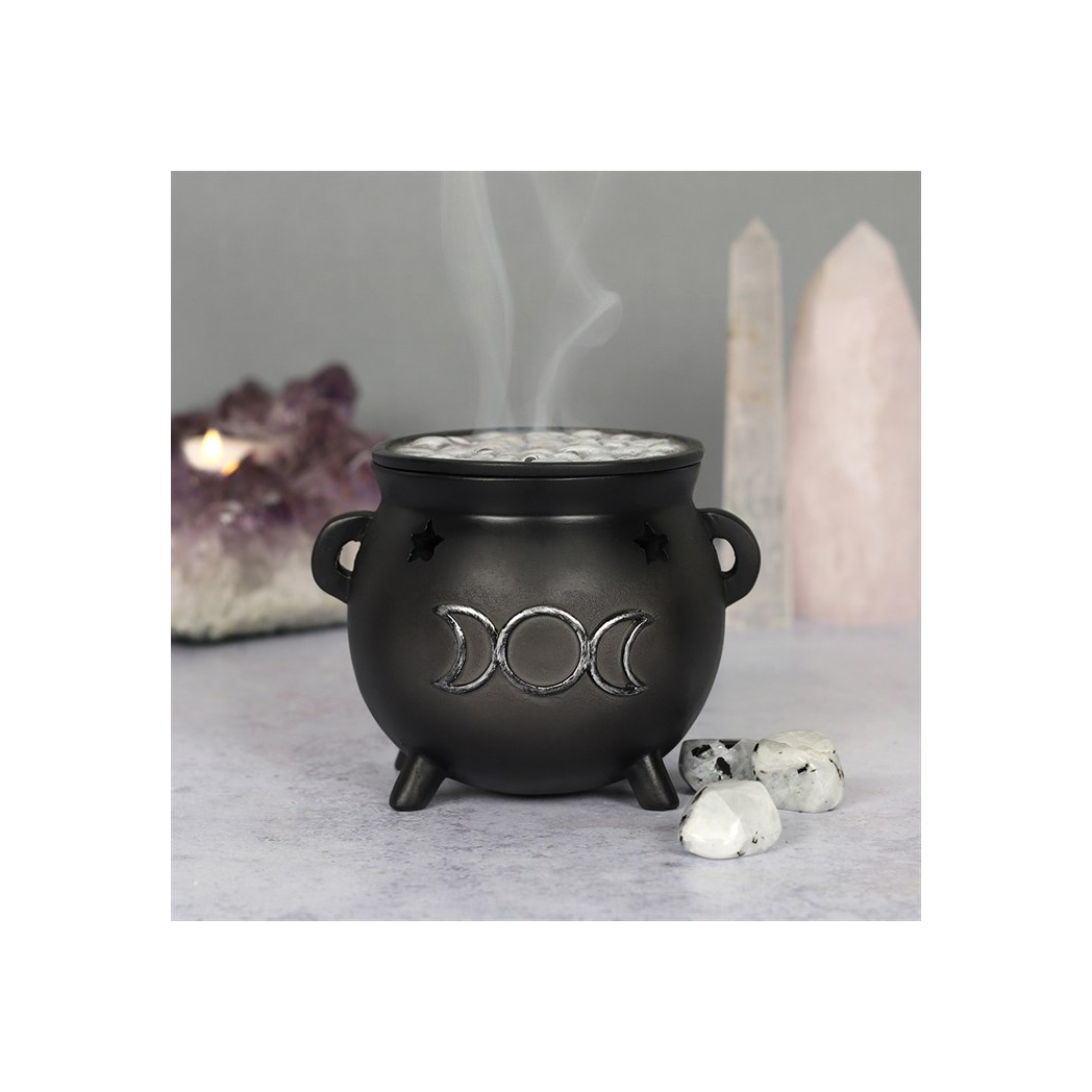 Triple Moon Cauldron Incense Cone Holder - product image 4