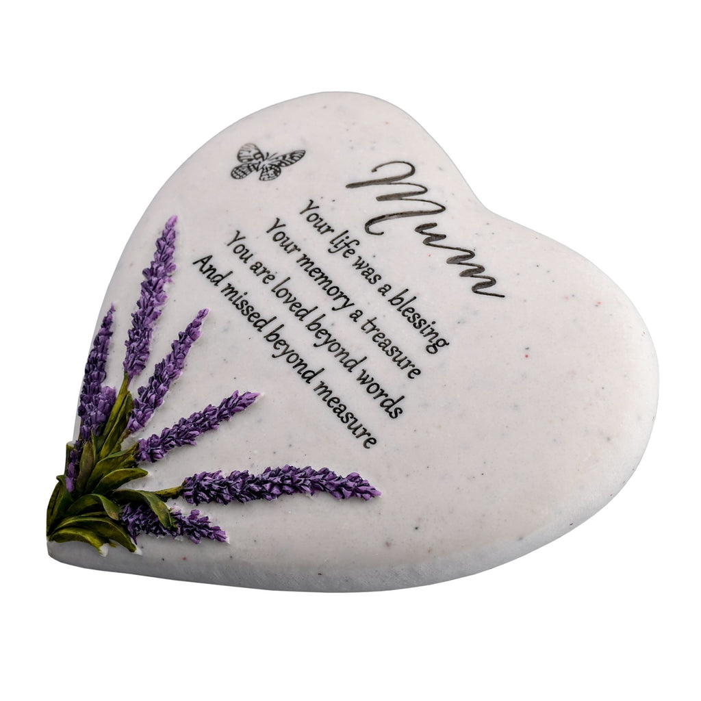 Thoughts Of You Heart Stone / Lavender - Mum