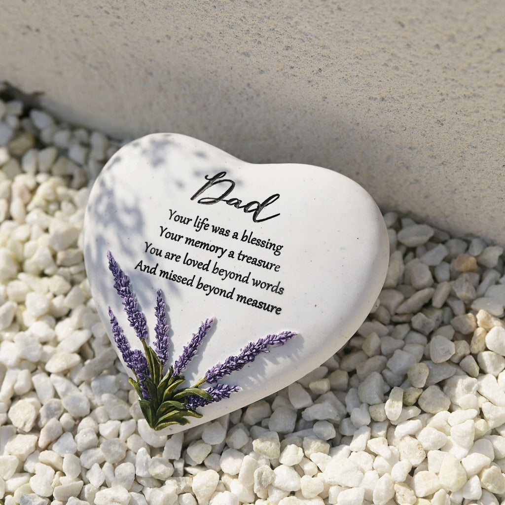 Thoughts Of You Heart Stone / Lavender - Dad
