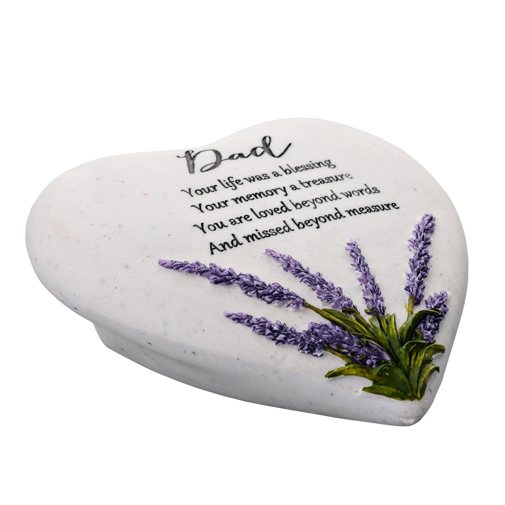 Thoughts Of You Heart Stone / Lavender - Dad