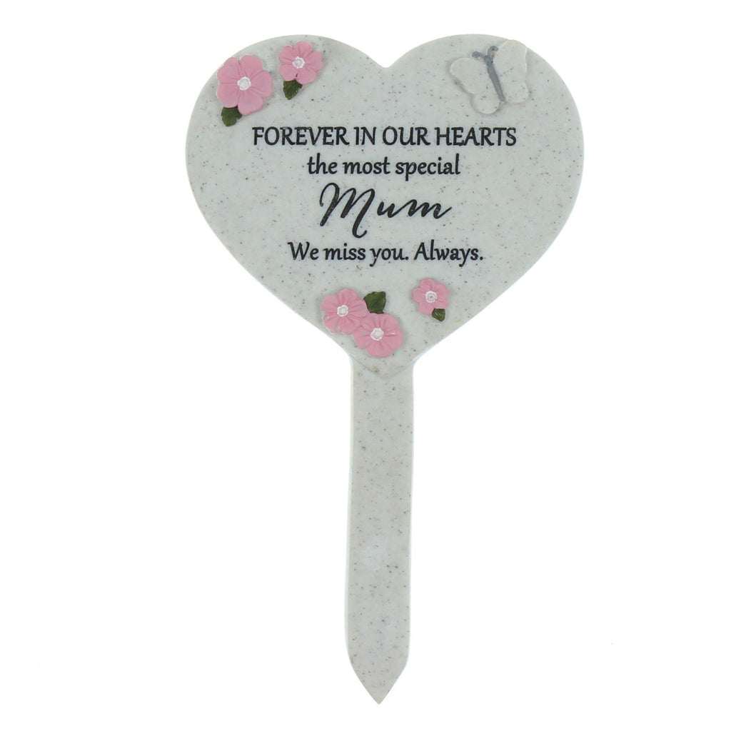 Thoughts Of You Heart Graveside Stake - Mum