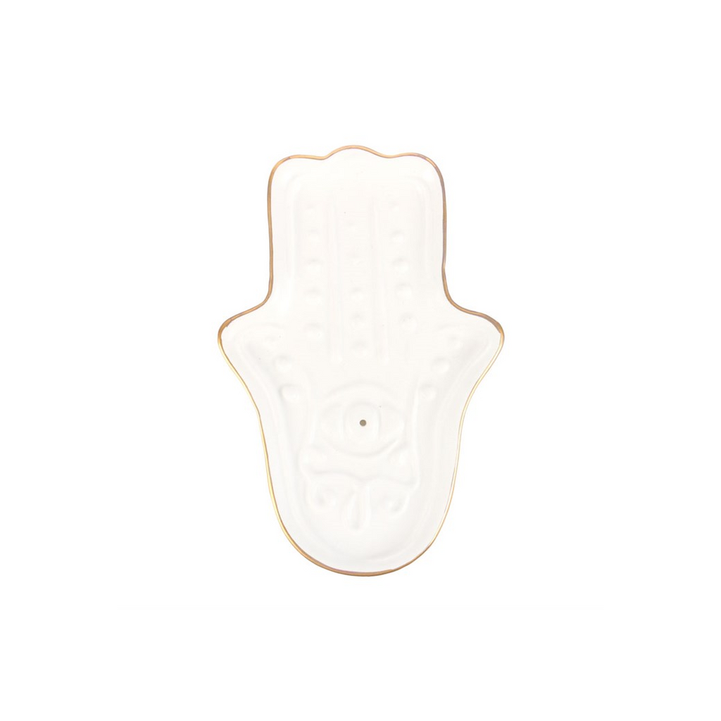 White Hamsa Hand Incense Stick Holder - product image 3