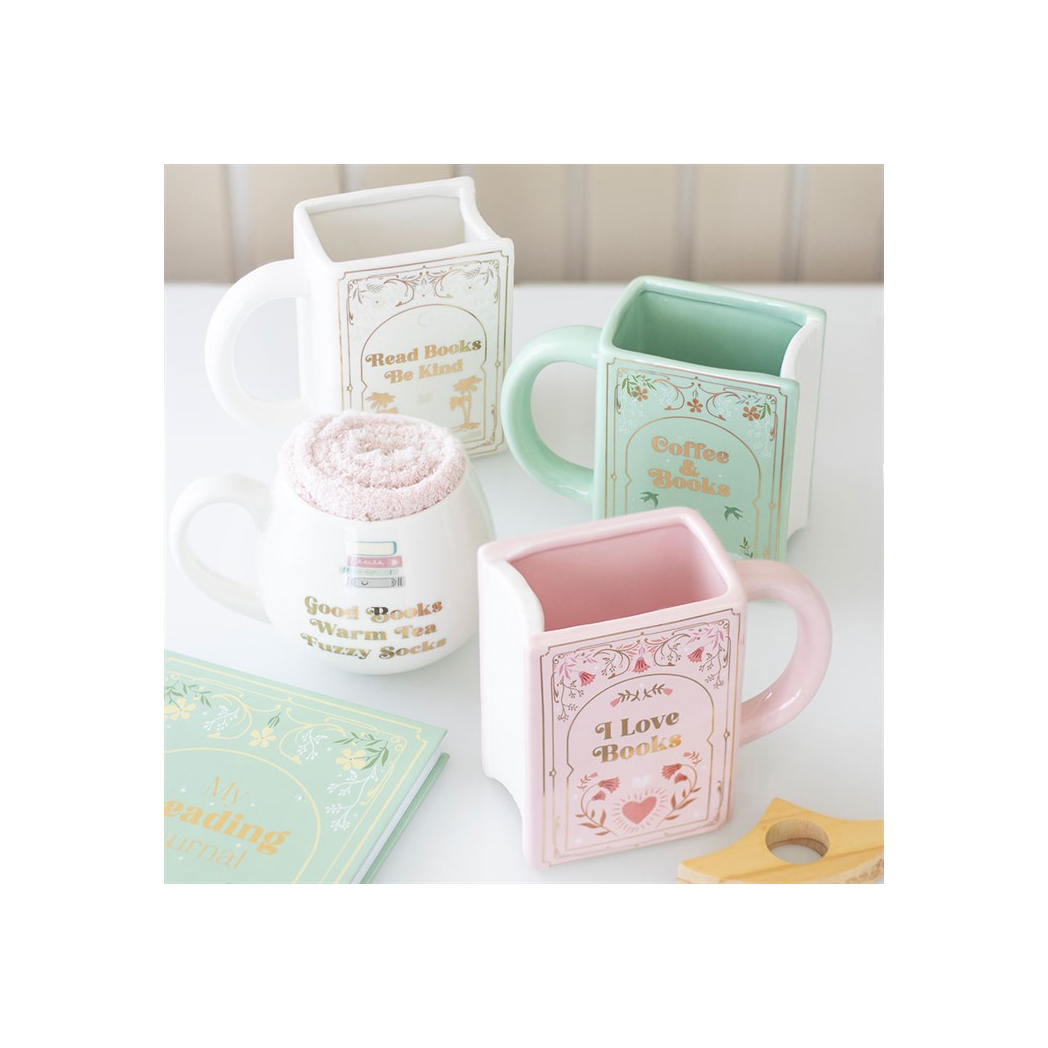 Coffee and Books Green Book Shaped Mug - product image 5