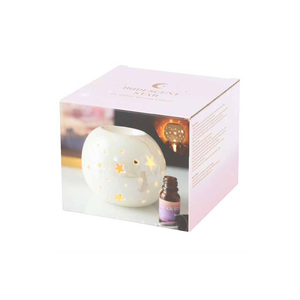 White Iridescent Star Oil Burner and Wax Warmer - product image 6