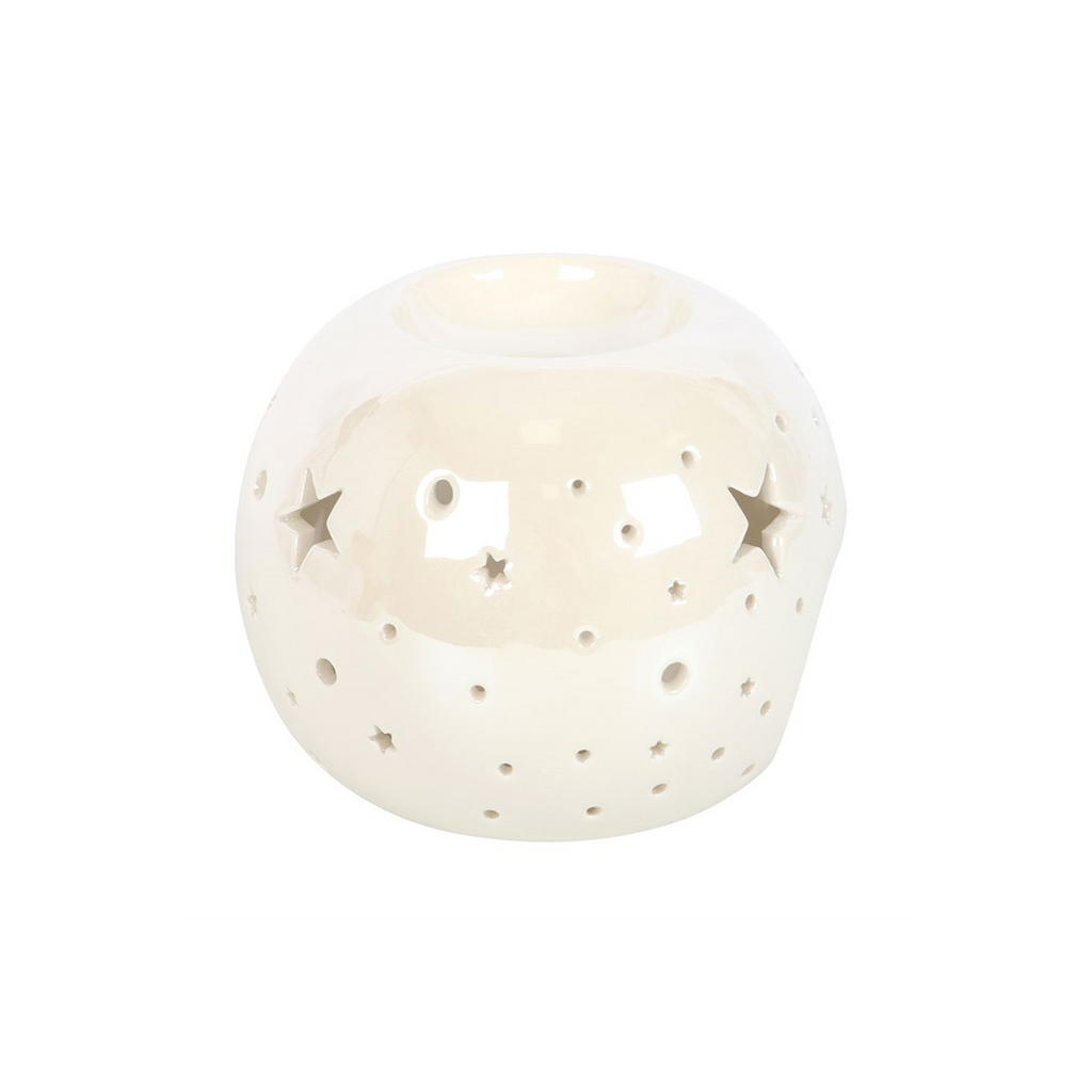 White Iridescent Star Oil Burner and Wax Warmer - product image 4