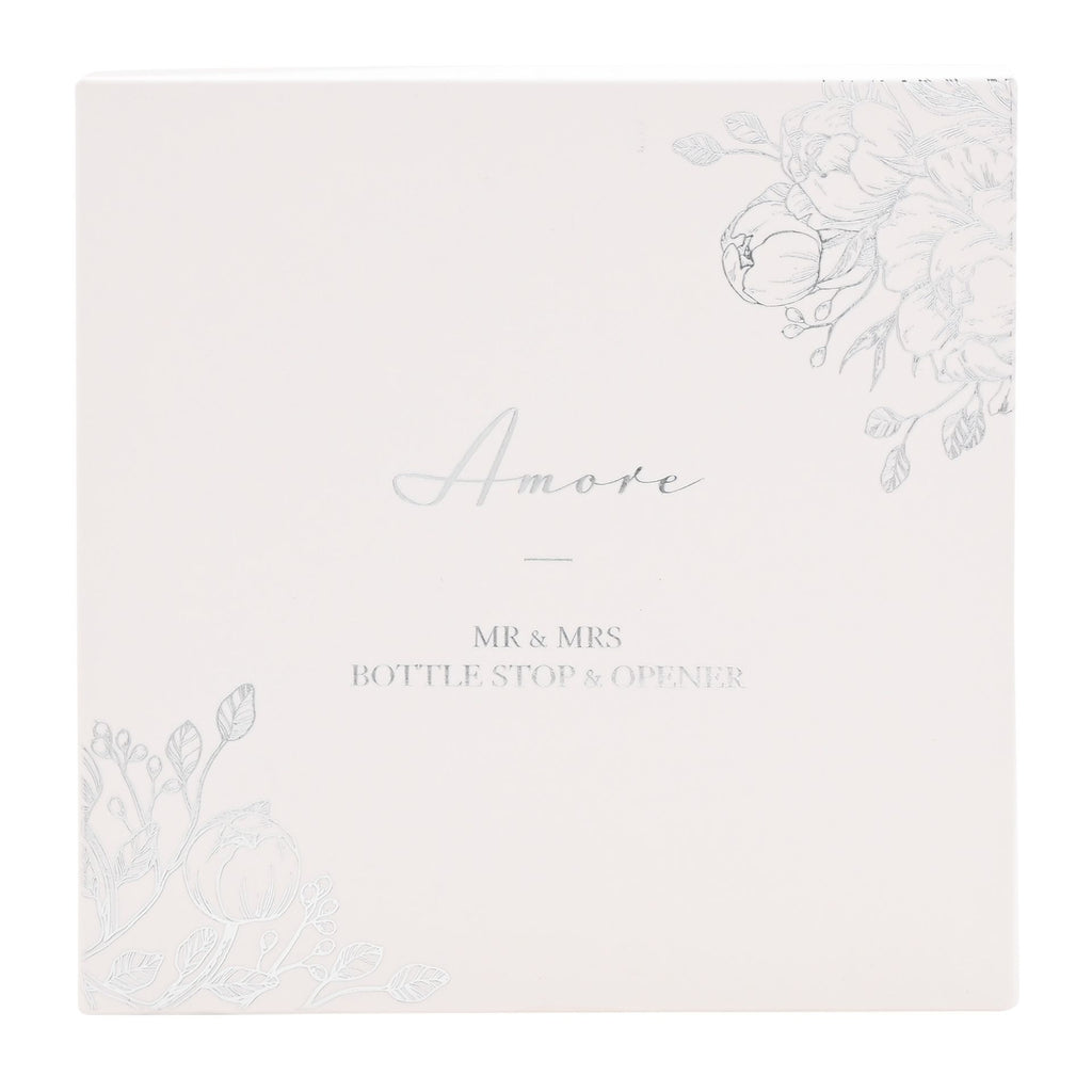 Amore Mr & Mrs Bottle Stop and Opener Set