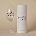 Amore Wine Glass Black Words - Bridesmaid