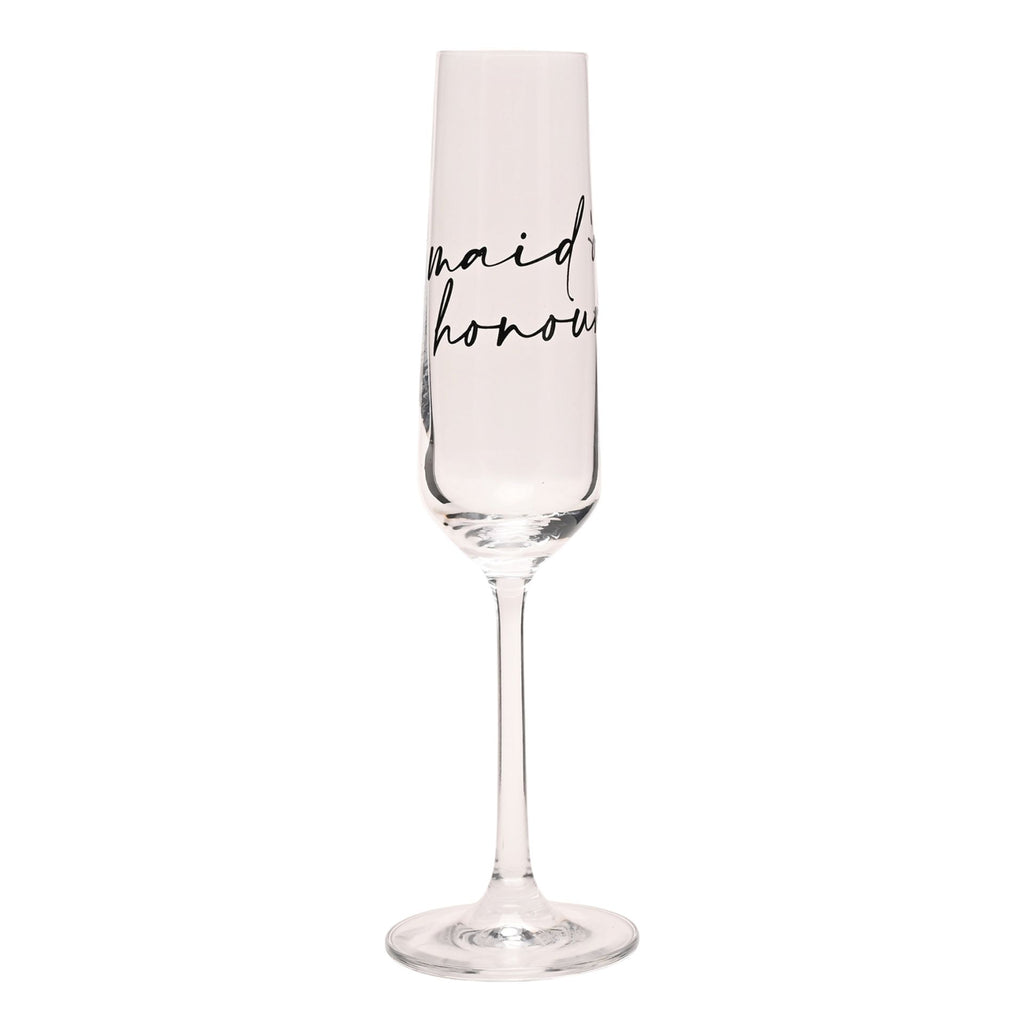 Amore Champagne Flute Black Words - Maid Of Honour