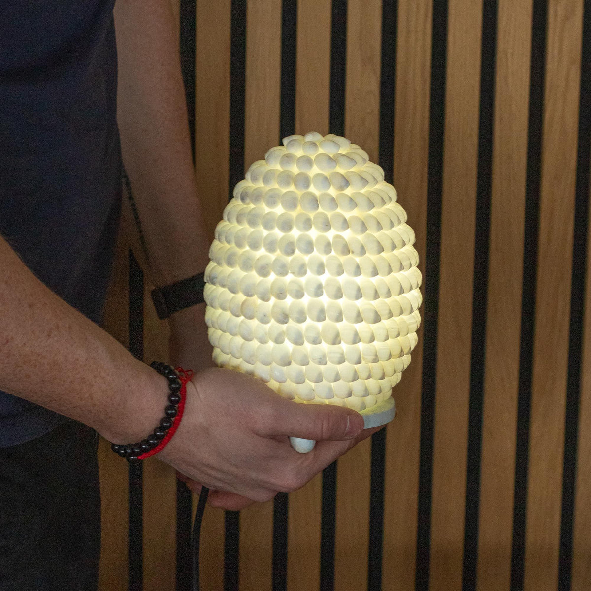 Boho Sea Shell Lamp - Buting Shell Oval - 15cm – product view 2