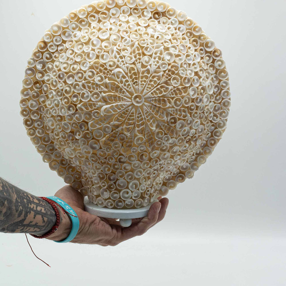 Boho Sea Shell Lamp - Cut Art Shell Large Round - 30cm – product view 5