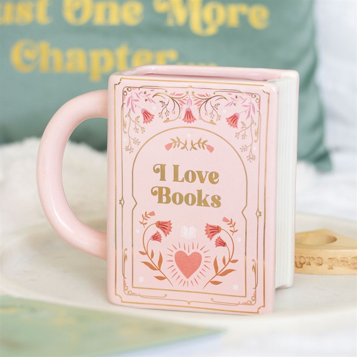 I Love Books Pink Book Shaped Mug - product image 2