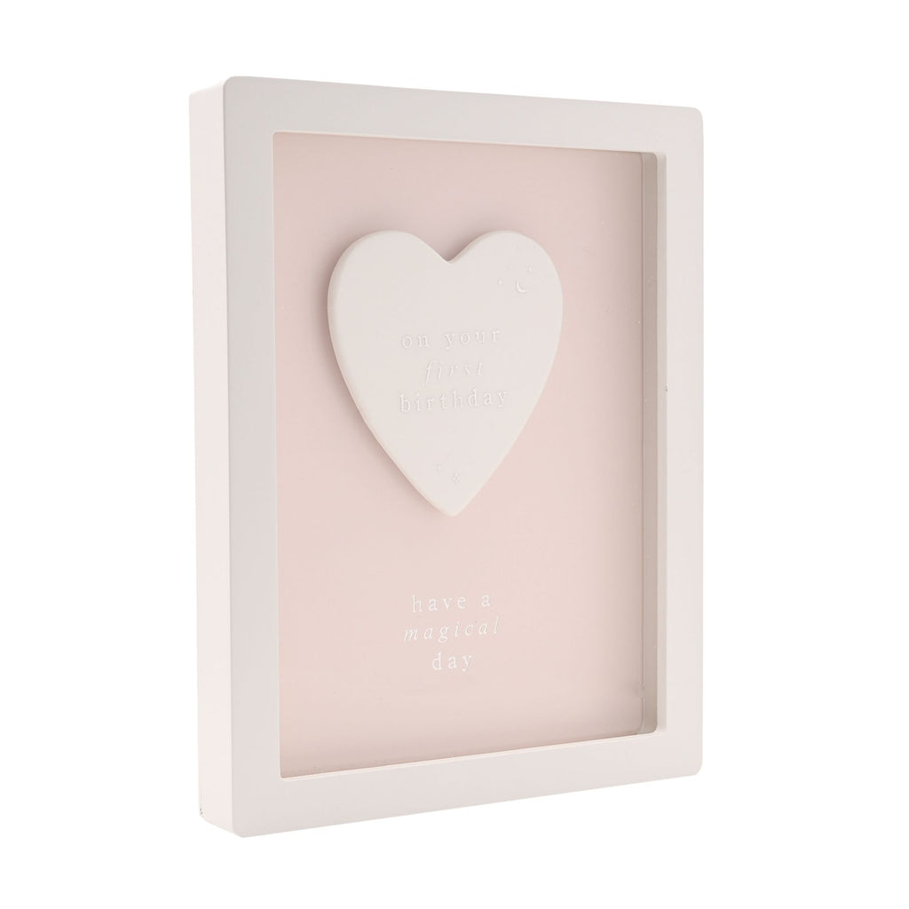 Bambino Framed Plaque 18cm - 1st Birthday Pink