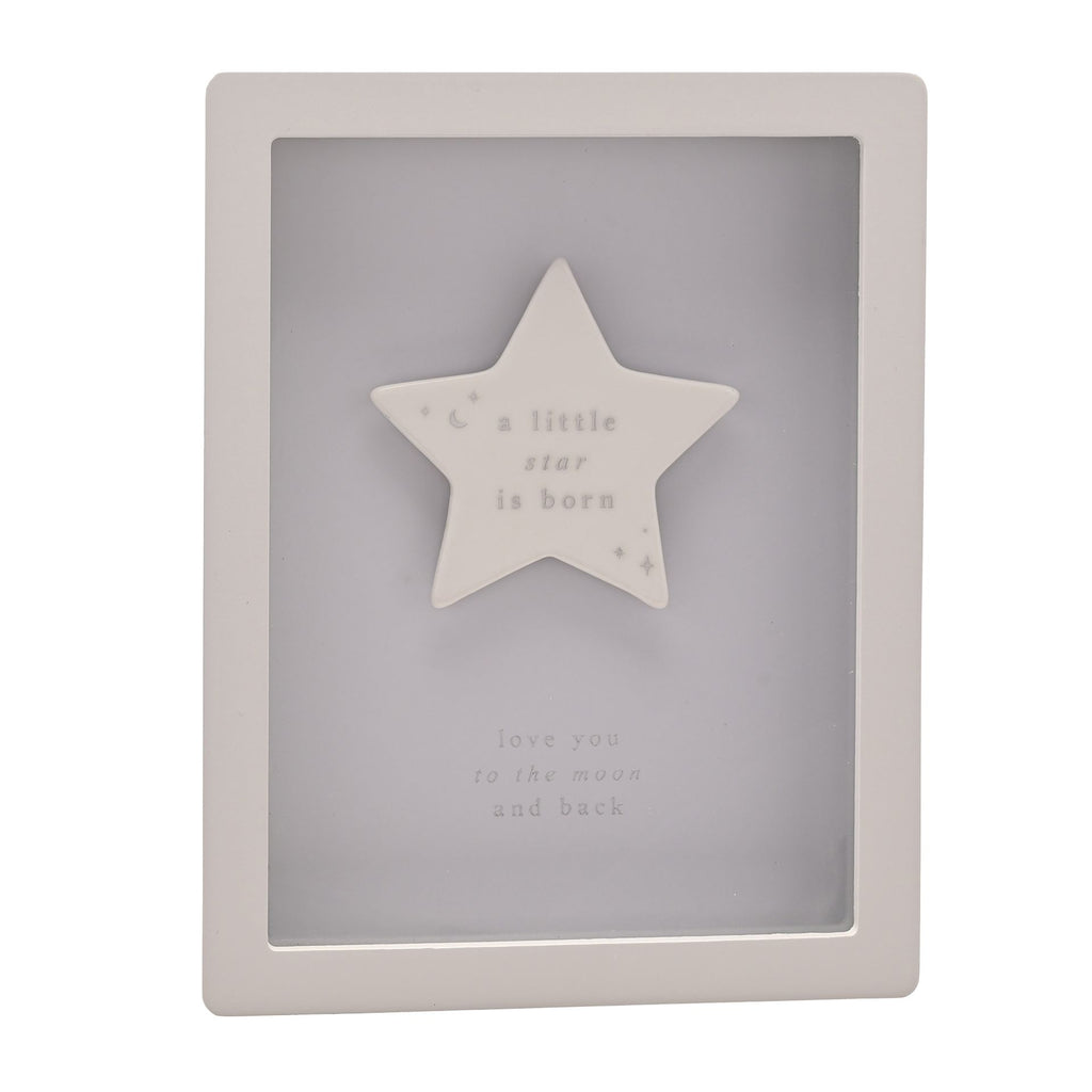 Bambino Framed Plaque 18cm - Little Star Blue