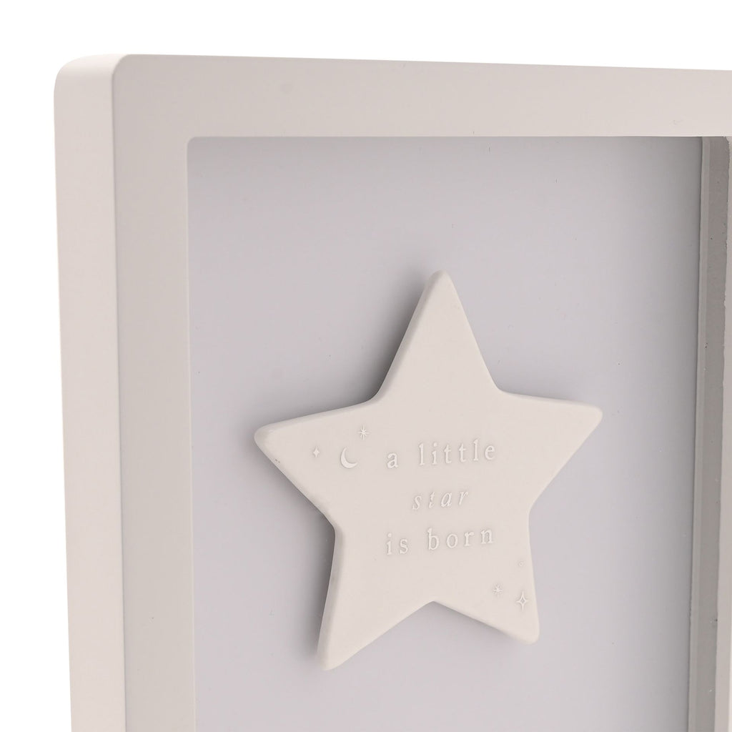 Bambino Framed Plaque 18cm - Little Star Blue