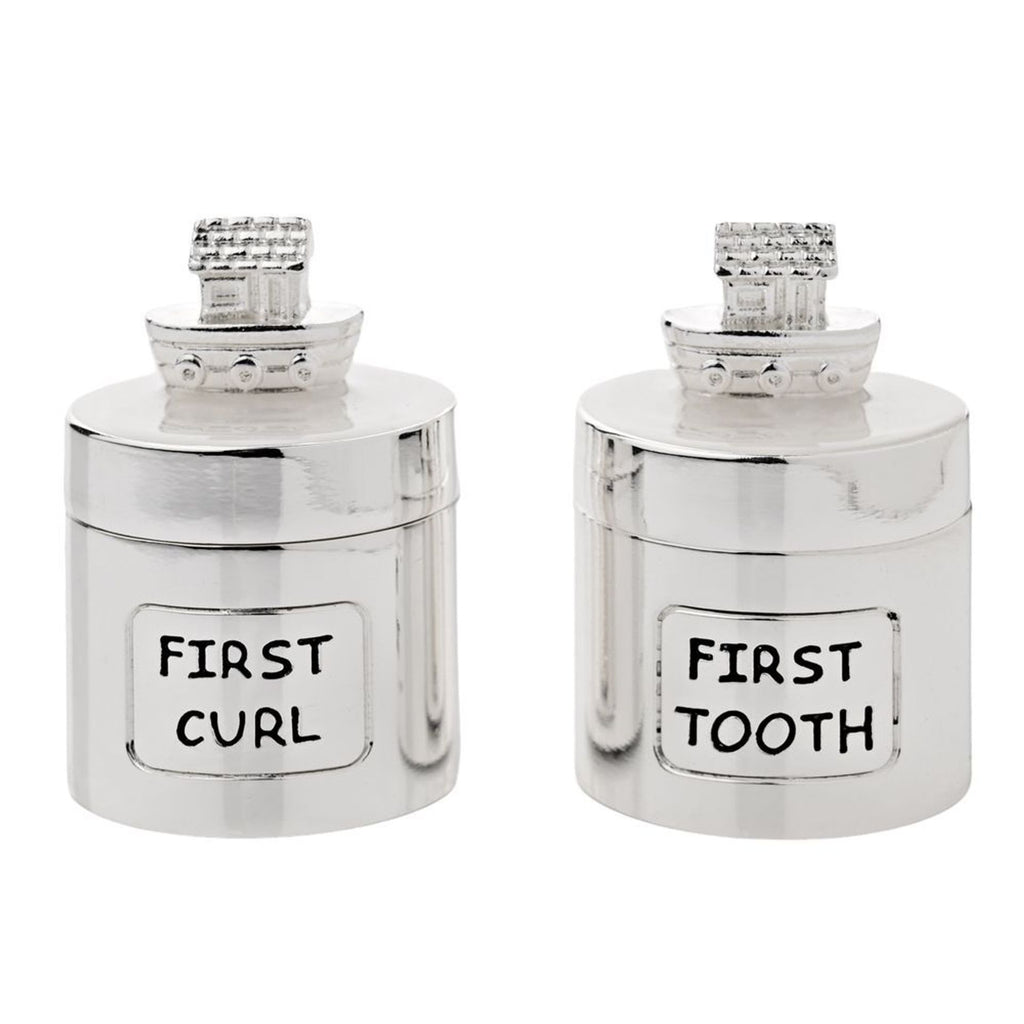 Hello Baby Silverplated Tooth & Curl Set Noah's Ark - Cream