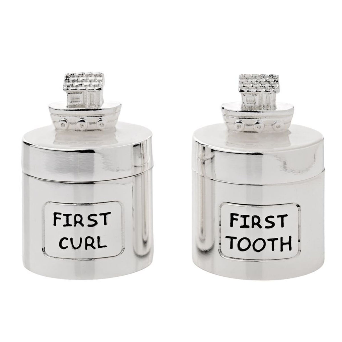 Hello Baby Silverplated Tooth & Curl Set Noah's Ark - Cream