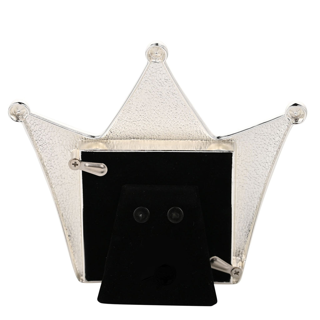 Hello Baby Silverplated Crown Frame - Blue