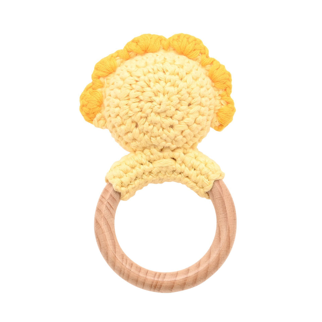 Petit Cheri Crochet Dinosaur Rattle - Triceratops