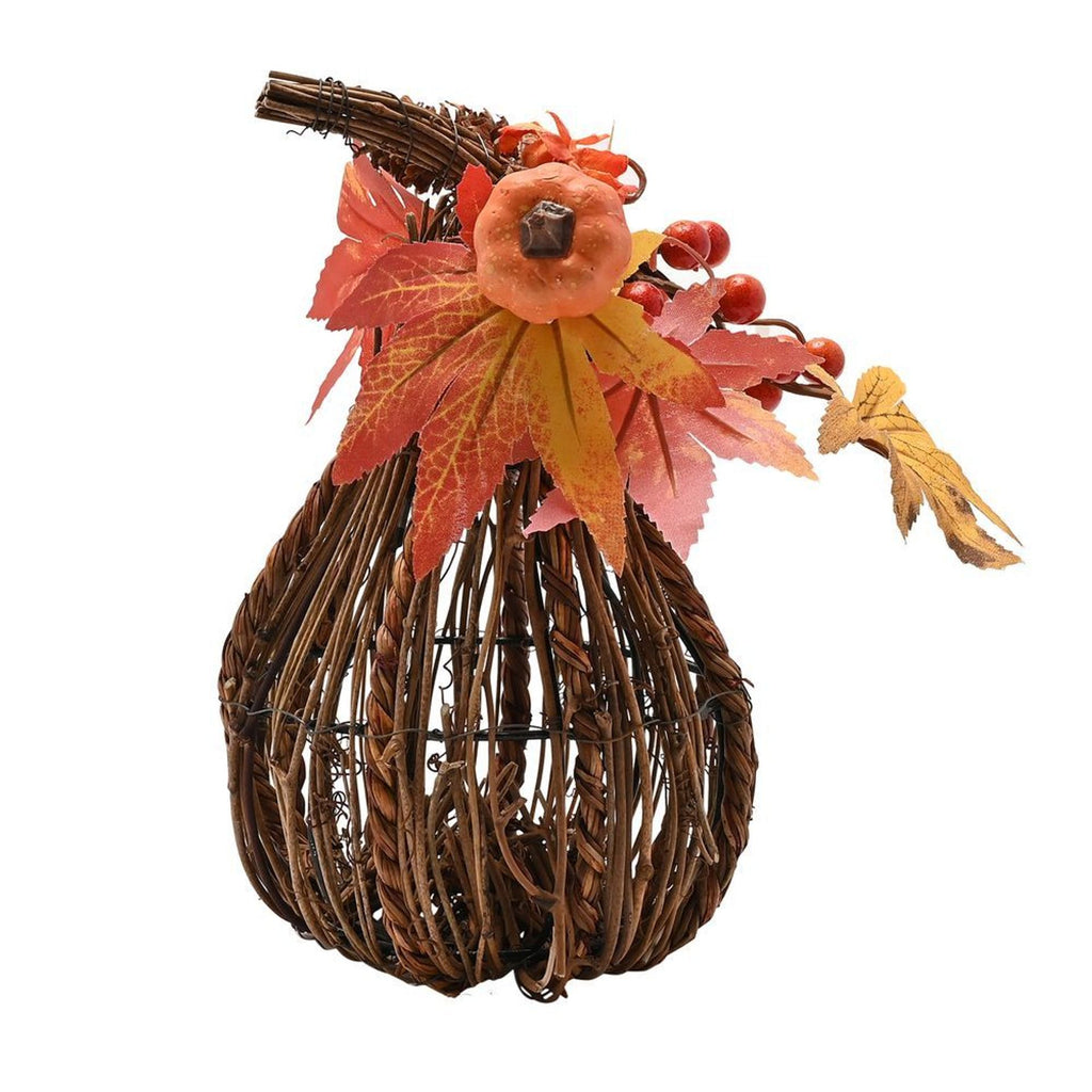 Country Living Handmade Natural Rattan Tall Pumpkin Decoration