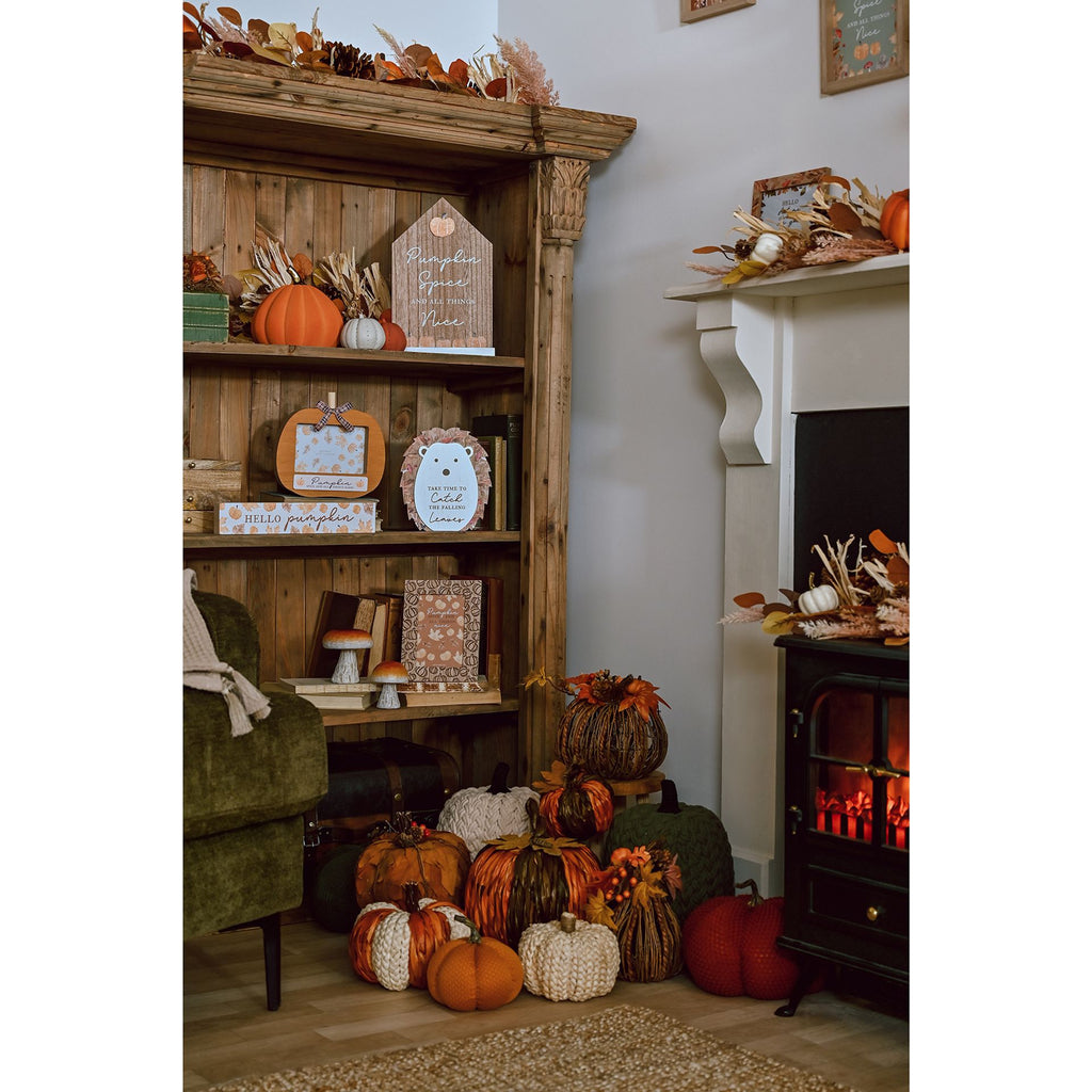 Country Living Handmade Natural Rattan Tall Pumpkin Decoration