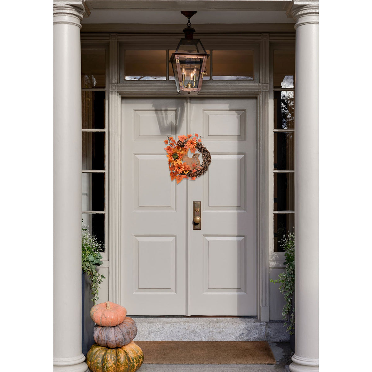 Country Living Natural Handmade Autumn Wreath With A Squirrel