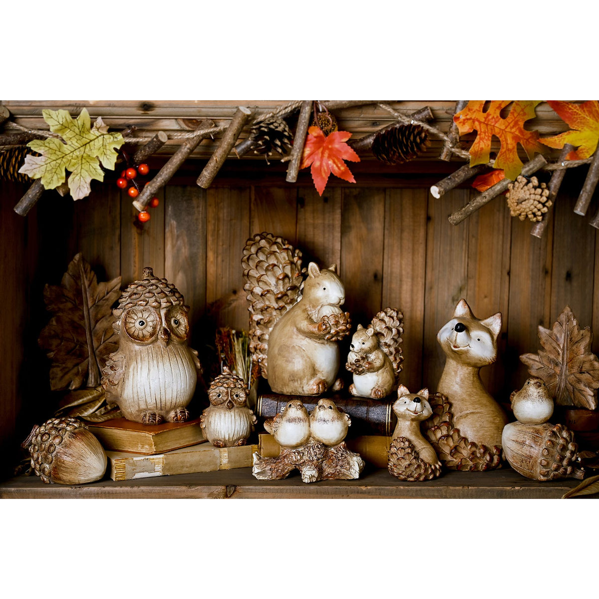 Country Living Wood Effect Resin Fox - Small