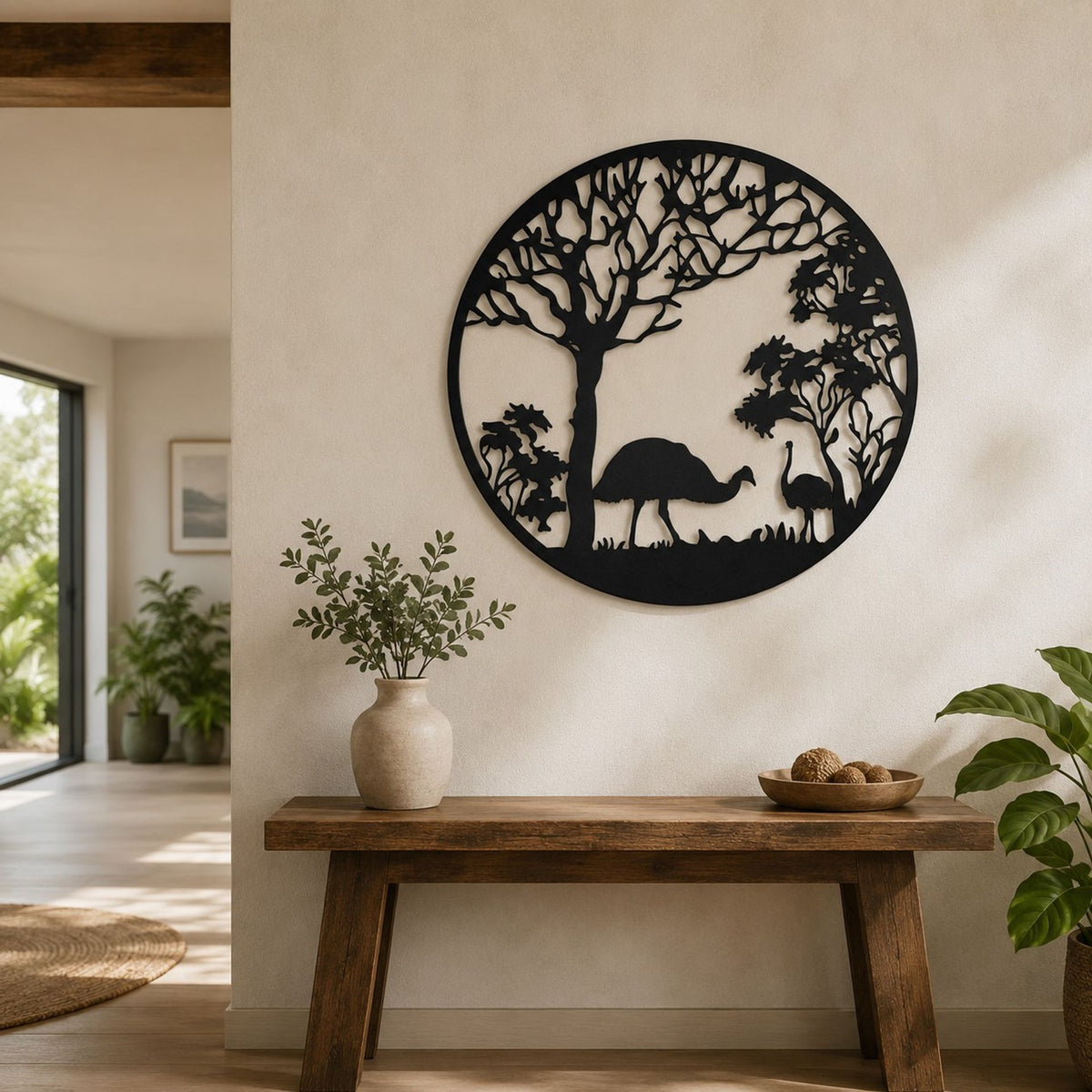 Country Living Metal Wall Art 40cms - Osterich