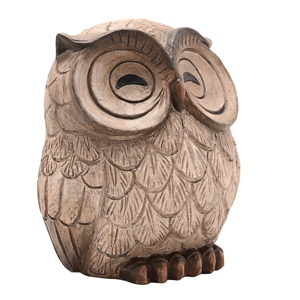 Country Living Wood Effect Resin Owl Sleeping