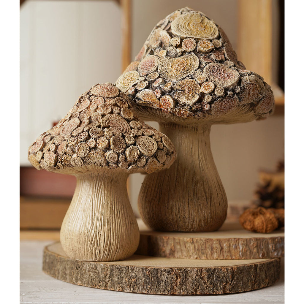 Country Living Wood Effect Mushroom  - 20cms