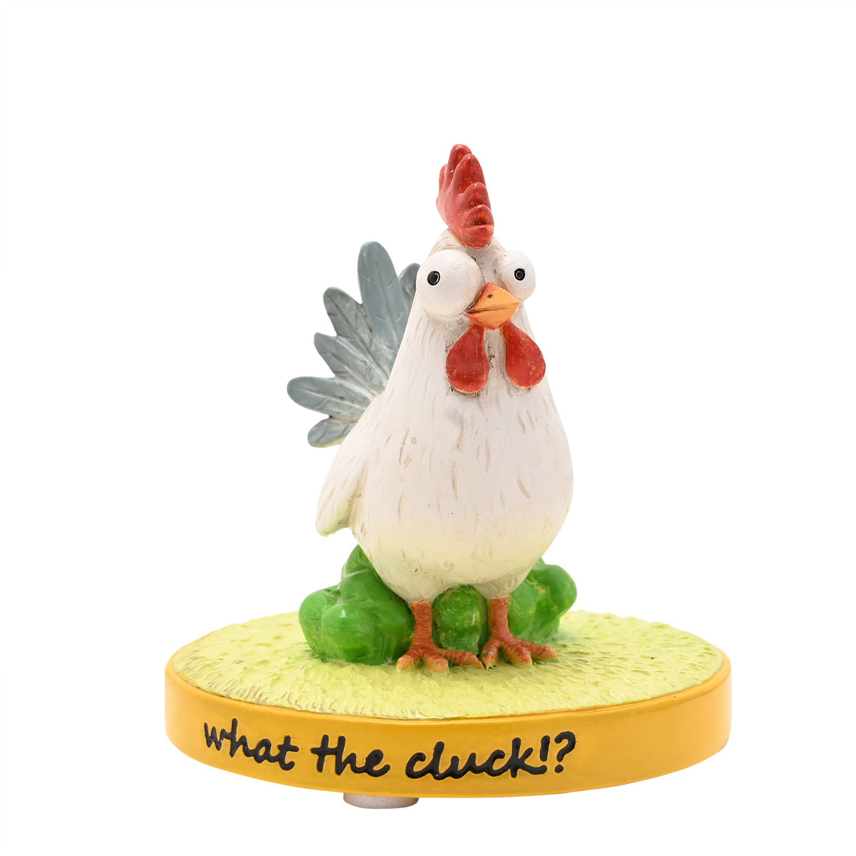 The Funny Farm Chicken Figurine "What The Cluck"