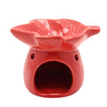 Country Living Autumn Leaf Ceramic Wax Melt Burner - Red