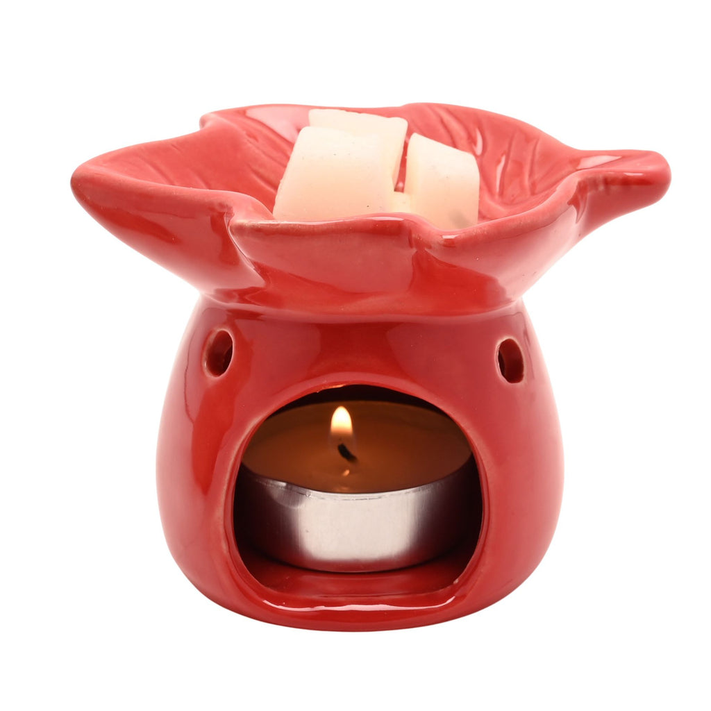 Country Living Autumn Leaf Ceramic Wax Melt Burner - Red - image 2