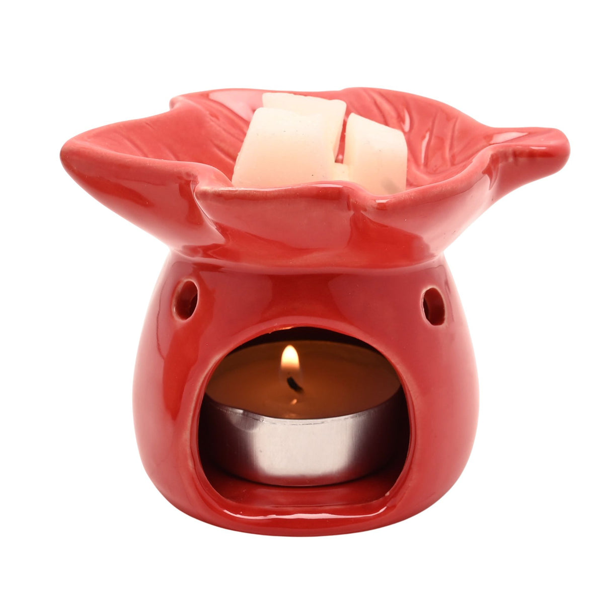 Country Living Autumn Leaf Ceramic Wax Melt Burner - Red - image 2