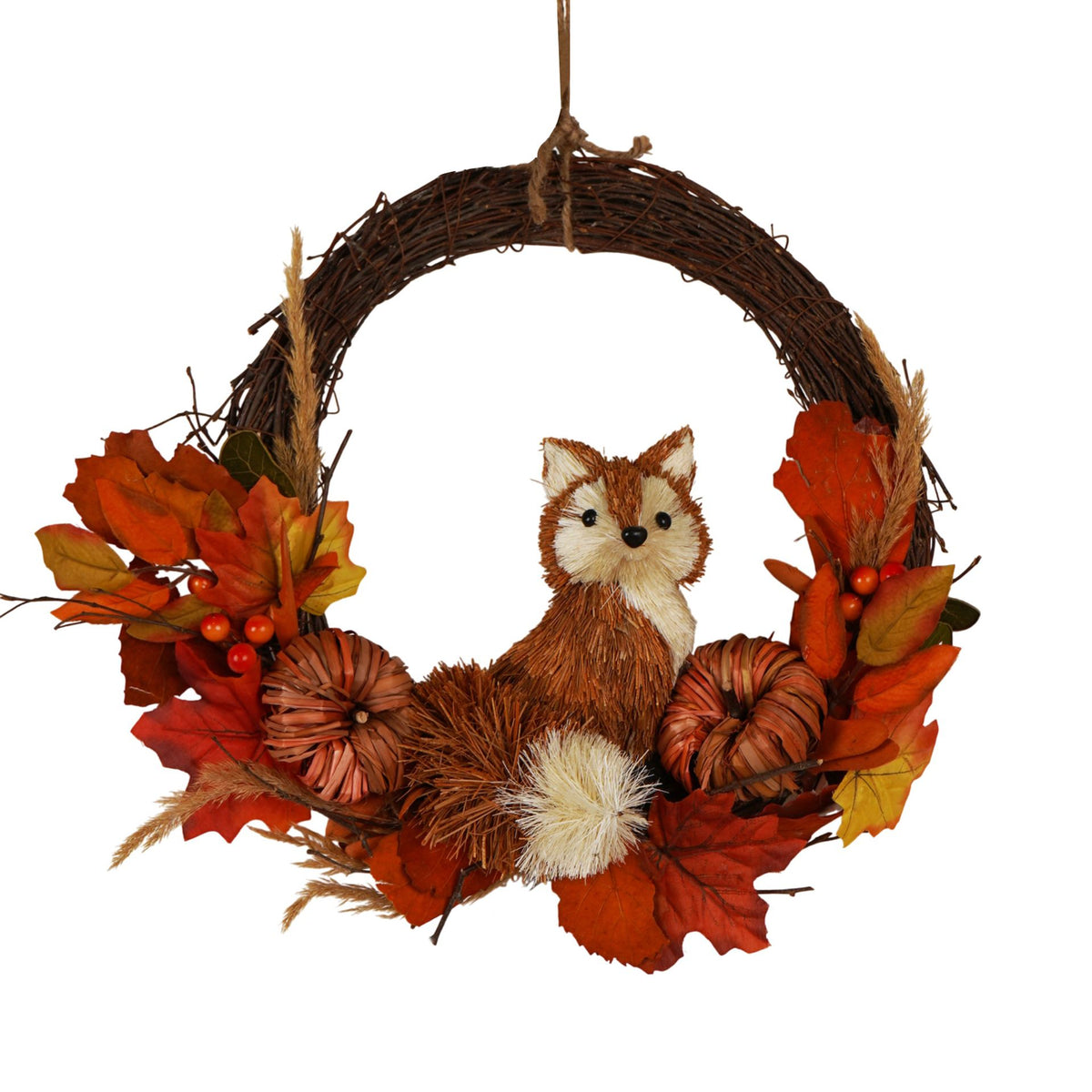 Country Living Rattan Fox Wreath - 39cm – product view 2