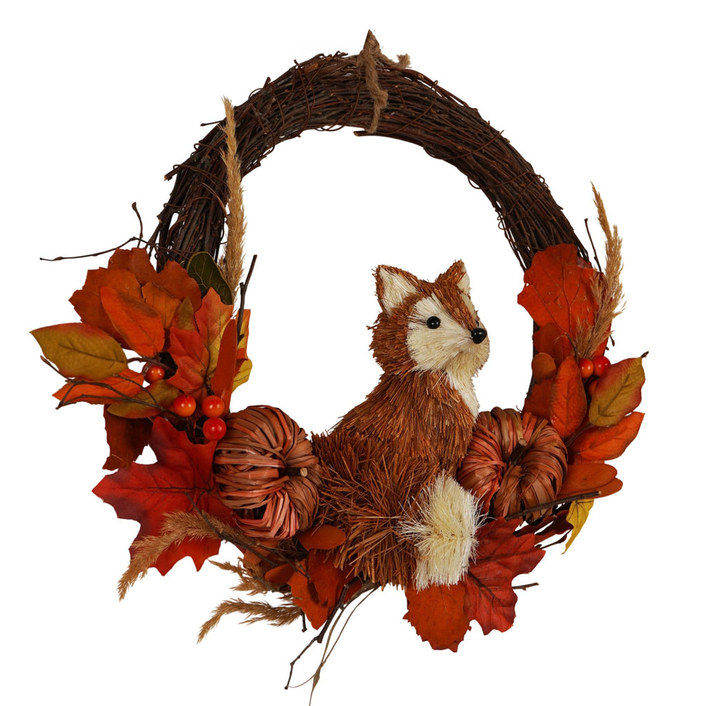 Country Living Rattan Fox Wreath - 39cm – product view 3