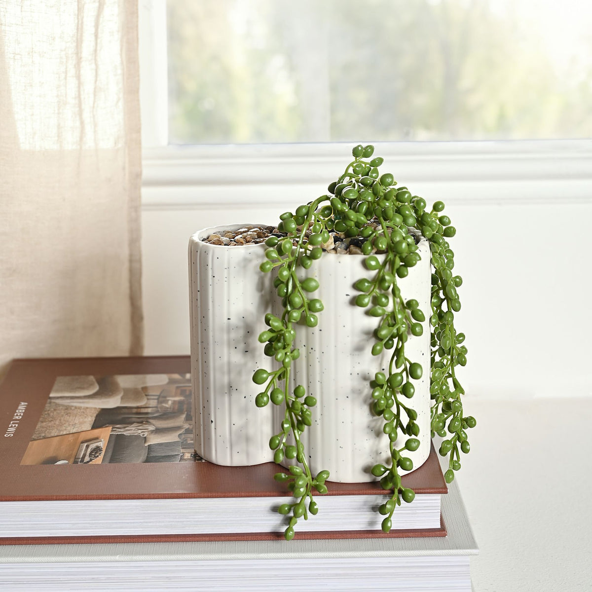 Disney Mickey Shapes Planter with Faux Plant – product view 2