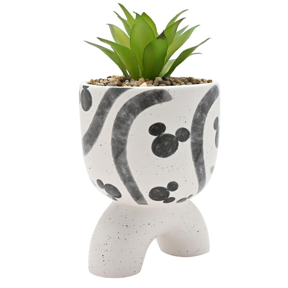 Disney Mickey Shapes Arch-Footed Planter with Faux Plant – product view 3