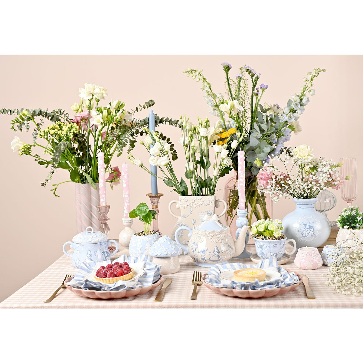 Disney Alice in Wonderland Teacup Planter with Faux Plant – product view 4
