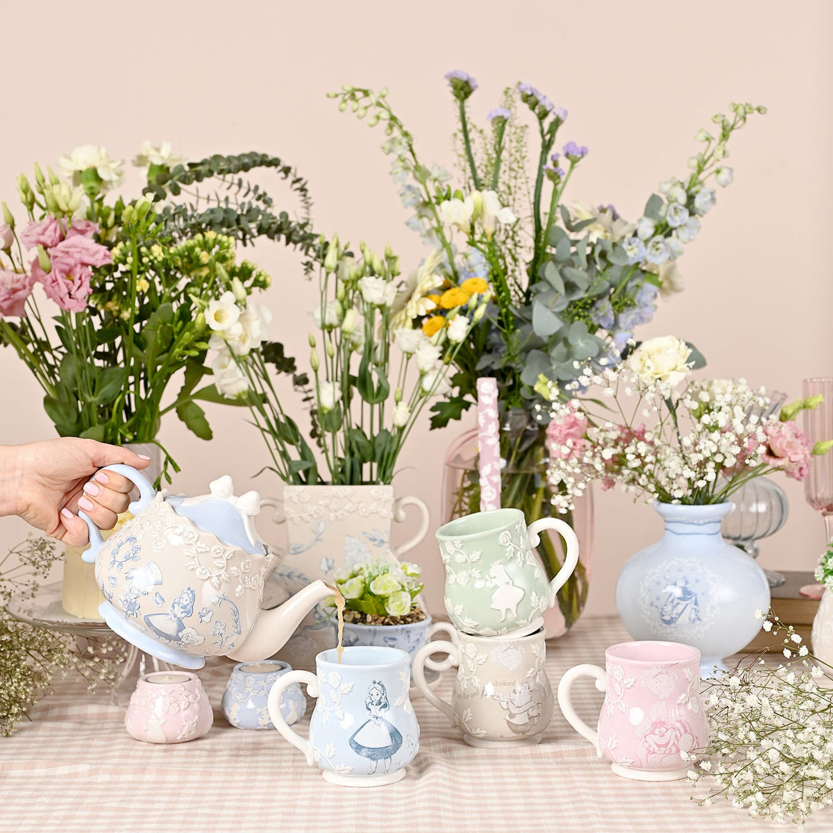 Disney Alice in Wonderland Teacup Planter with Faux Plant – product view 5