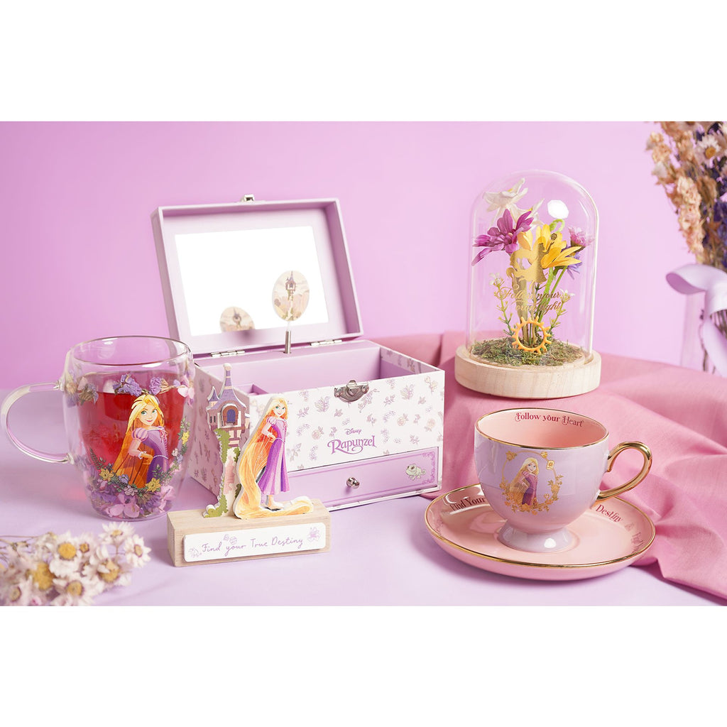 Disney Pastel Princess Florals In A Cloche With Neon Light - Rapunzel
