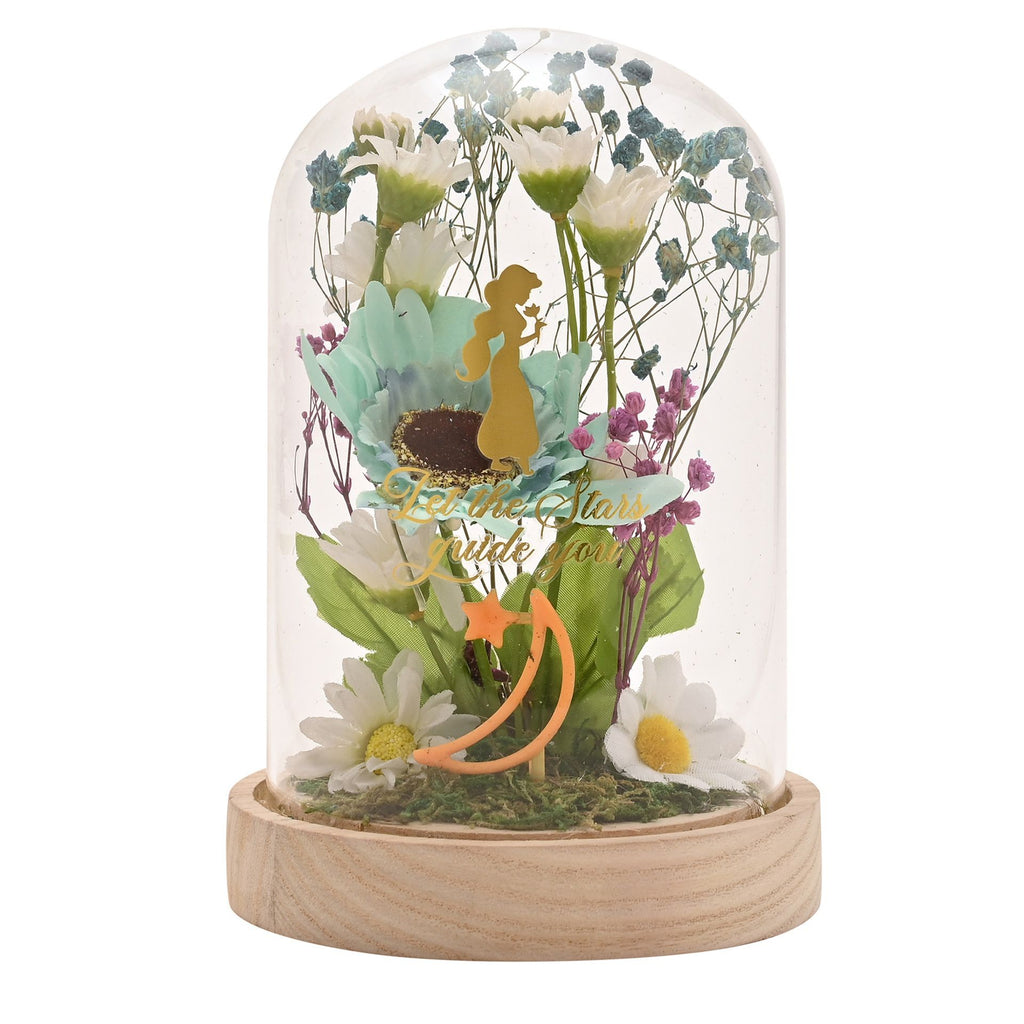 Disney Pastel Princess Florals In A Cloche With Neon Light - Jasmine