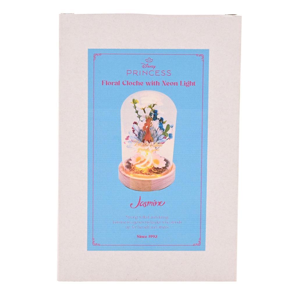 Disney Pastel Princess Florals In A Cloche With Neon Light - Jasmine