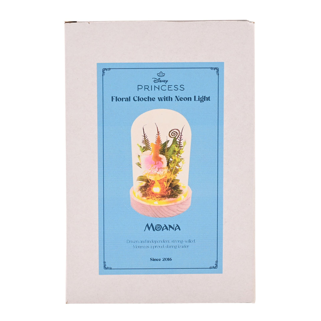 Disney Pastel Princess Florals In A Cloche With Neon Light - Moana