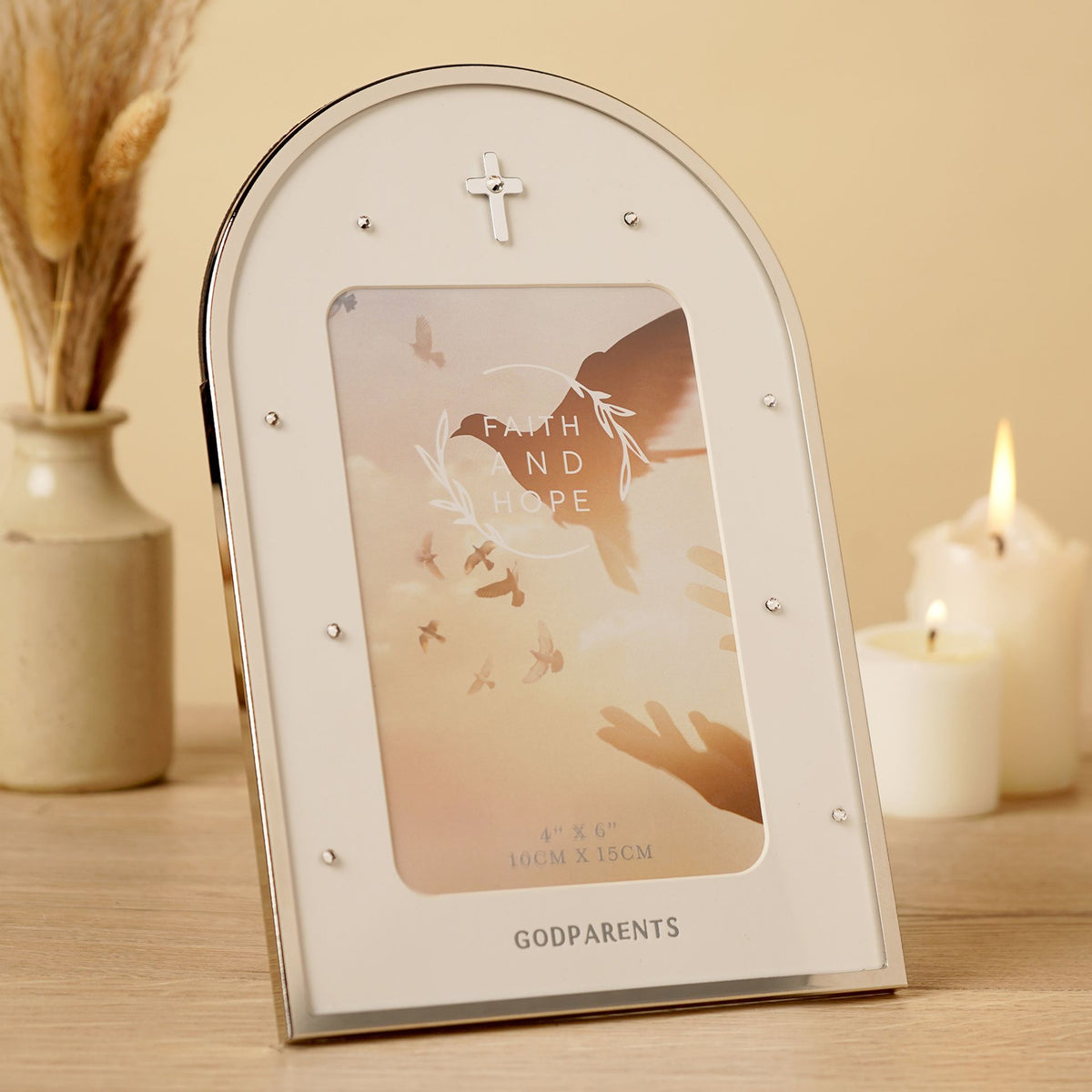 Faith & Hope Arch Frame 4'' x 6'' - Godparents