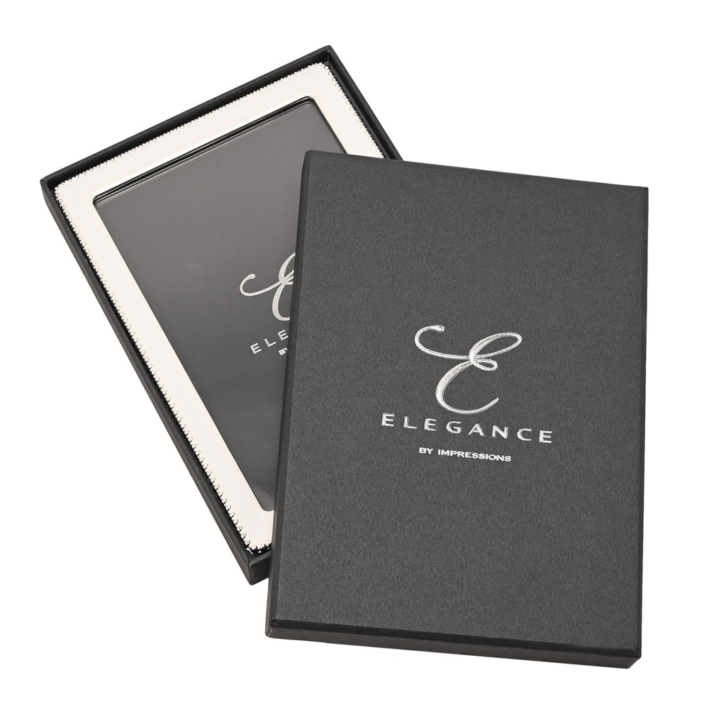 Elegance Silverplated White Epoxy Beaded Photo Frame 4" x 6" - image 5